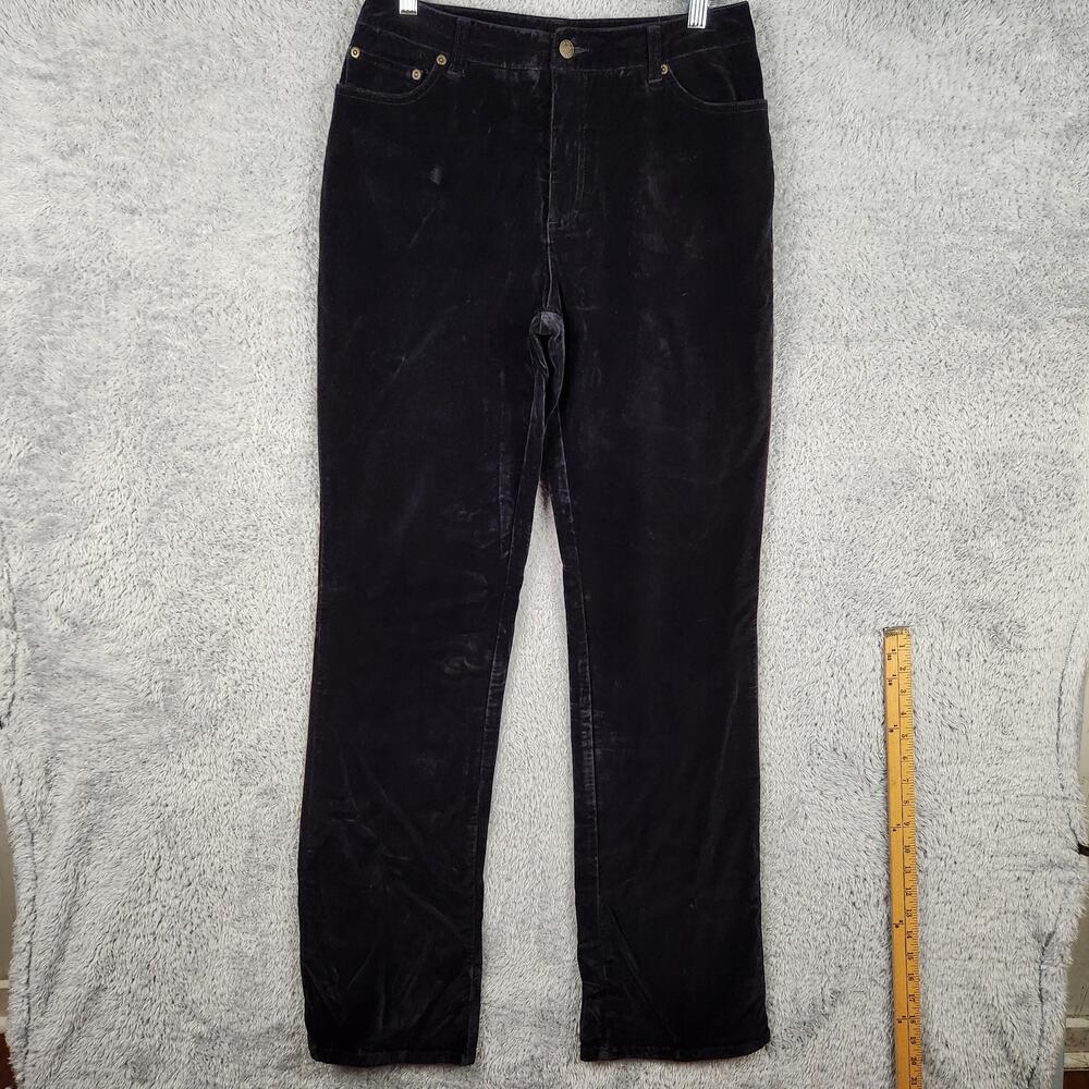 Vintage Newport News Jeans Womens 8 Tall Black Straight Velvet Whimsigoth Grunge